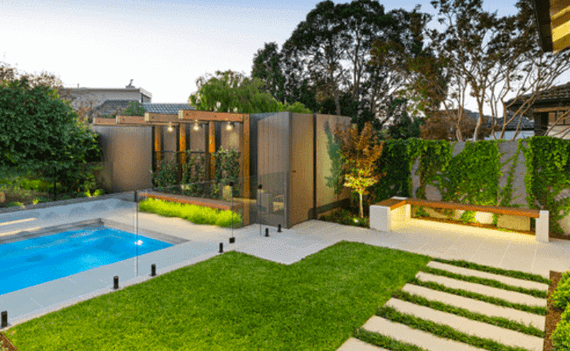 garden and pool 2D landscape design