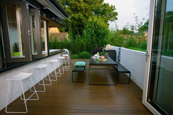 outdoor deck design in garden