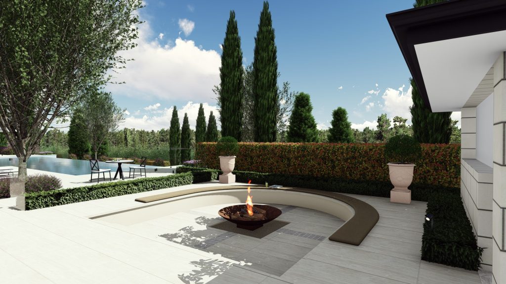 Pool and Fire Pit landscape design Australia