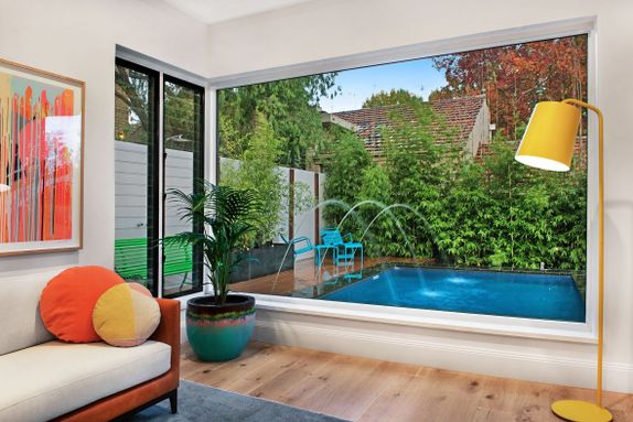 swimming pool with deck jets garden design