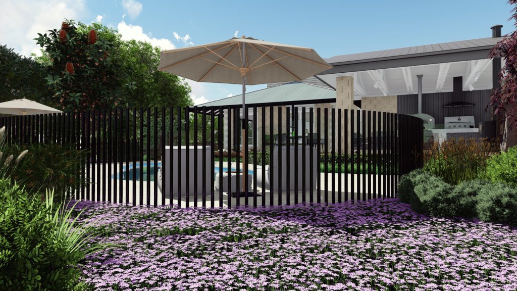garden design with pool fence