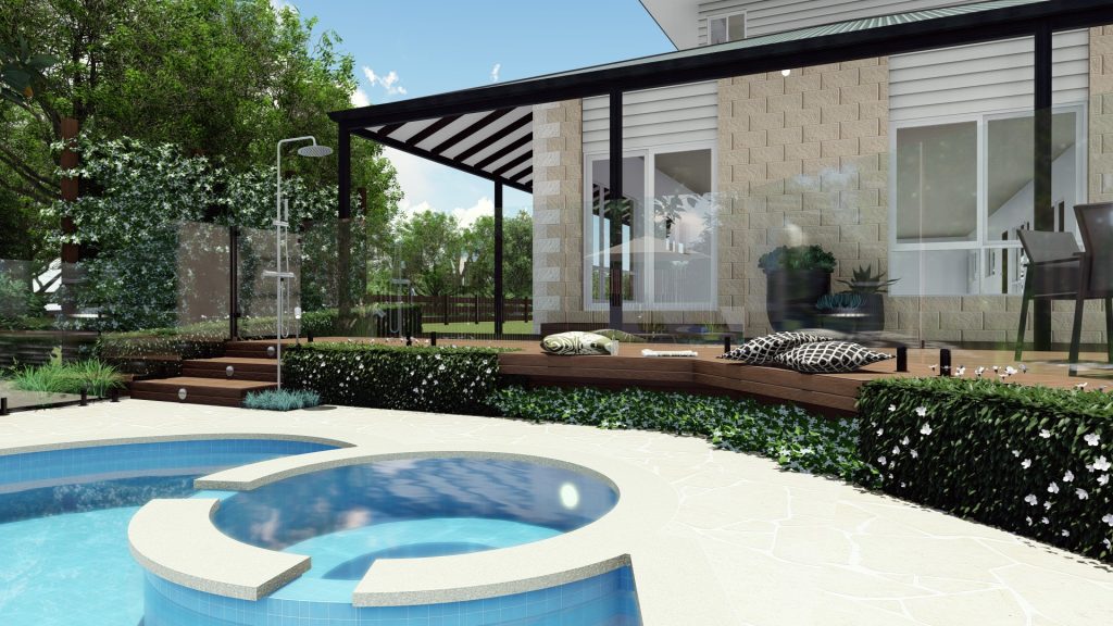 round spa landscape design